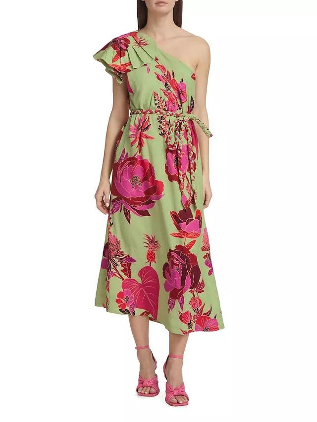 Fresh Garden One-Shoulder Midi Dress Product Image