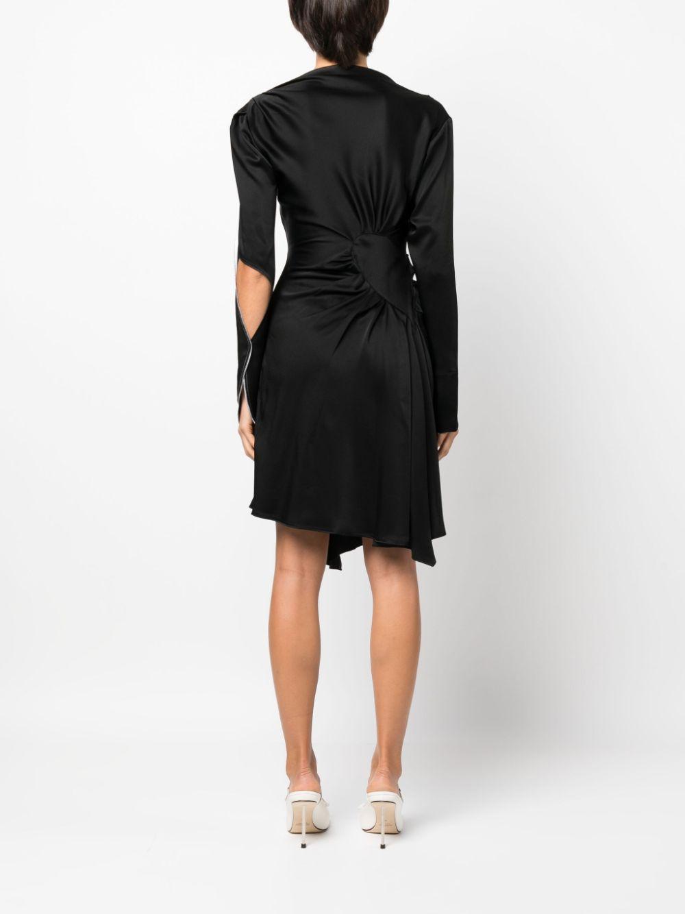 Asymmetric Draped Midi Dress In Black Product Image