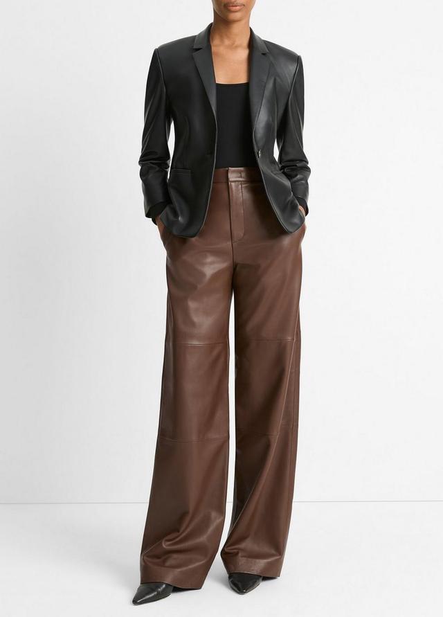 Leather Shrunken Blazer Product Image