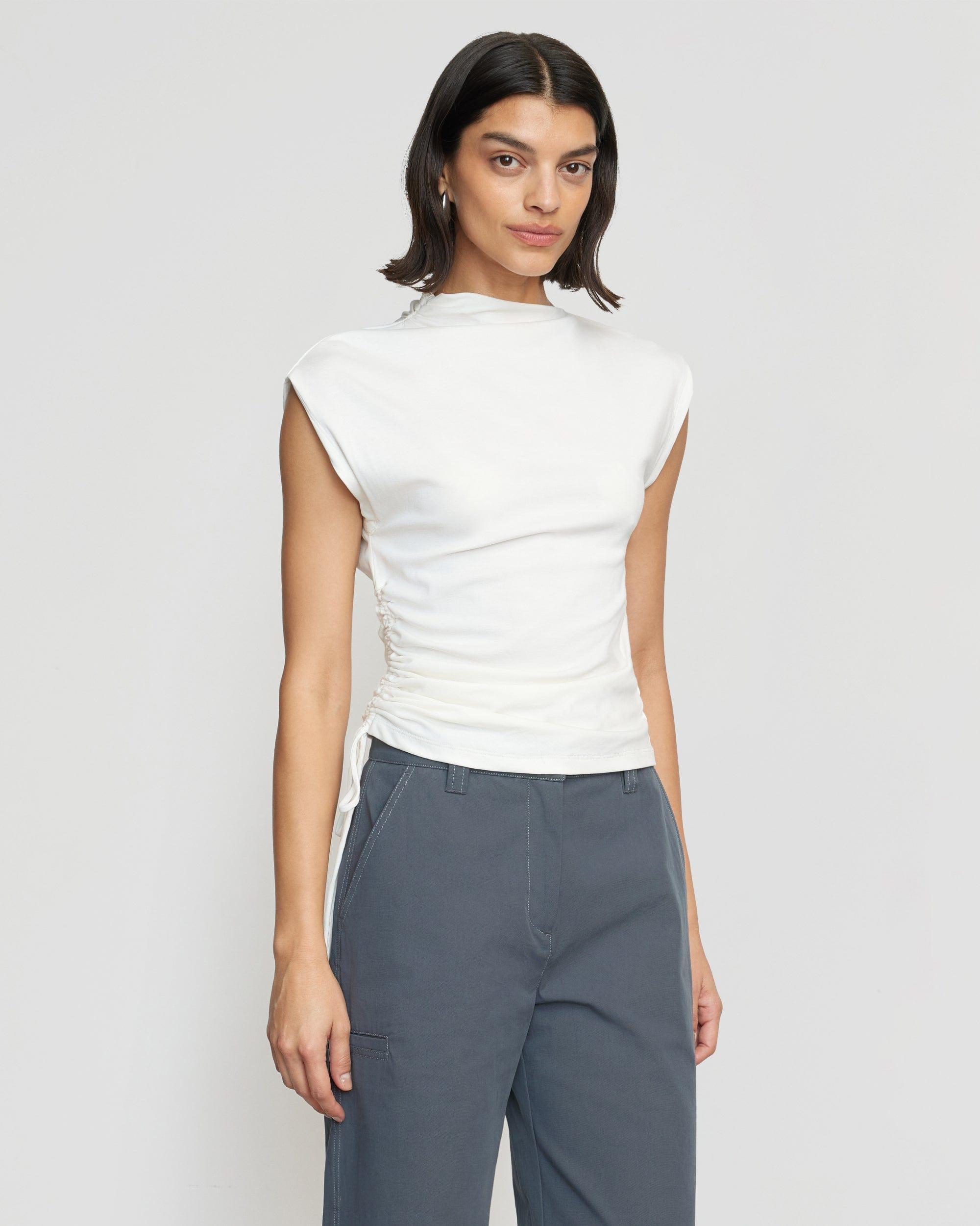 Jocelyn Asymmetric Ruched-Side Tee Product Image