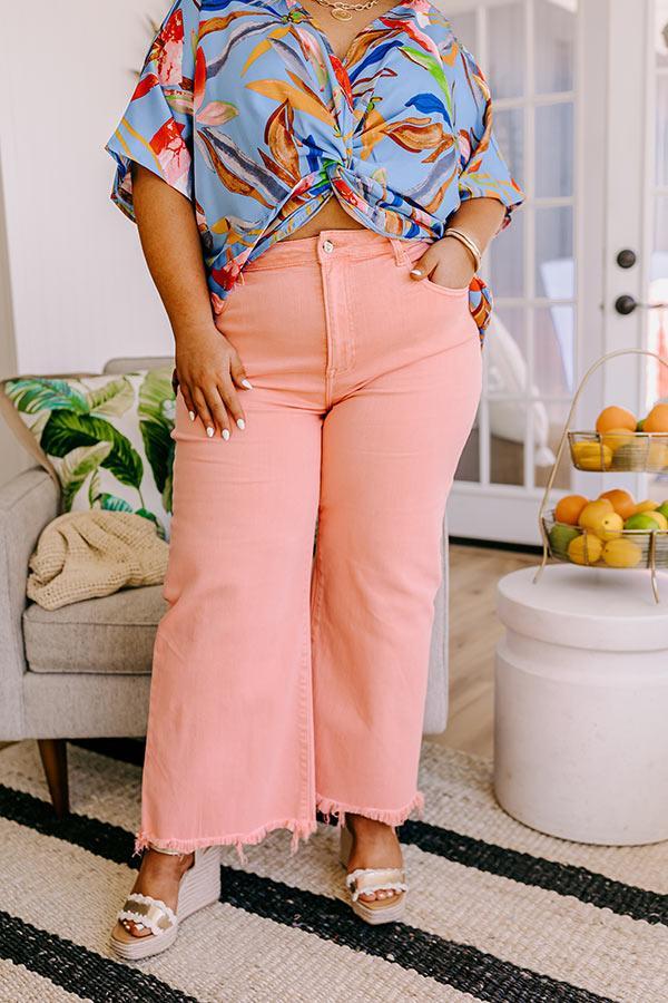 Risen Iris Midrise Wide Leg Jean in Pink Curves Product Image