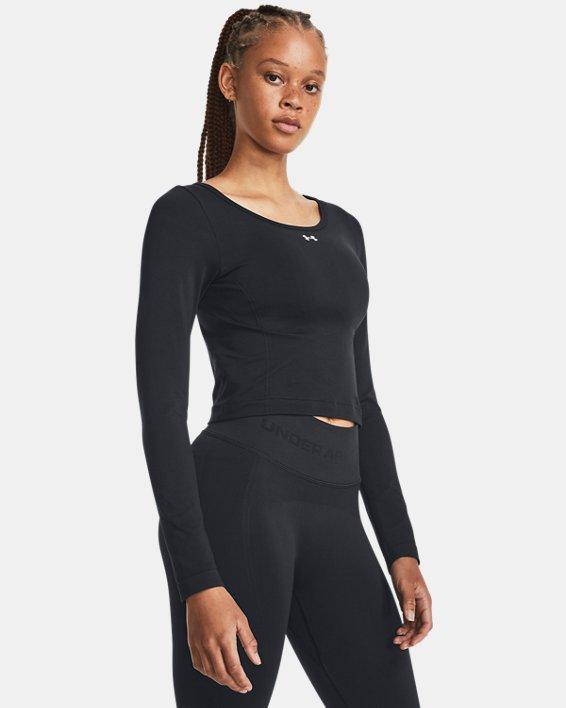 Womens Under Armour Seamless Long Sleeve Training Tee Black Product Image