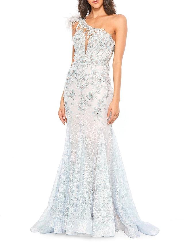 Womens Embellished Lace Mermaid Gown Product Image