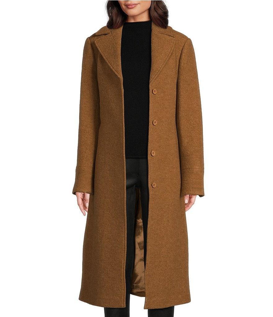 Katherine Kelly Pure Wool Notch Collar Button Front Maxi Coat Product Image