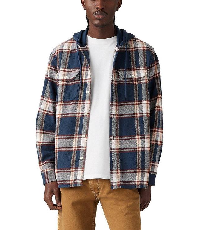 Levi's® Long Sleeve Wide Plaid Hooded Worker Shirt Product Image