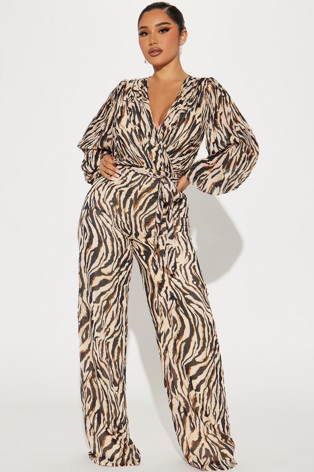 Need A Reason Jumpsuit - Brown/combo Product Image