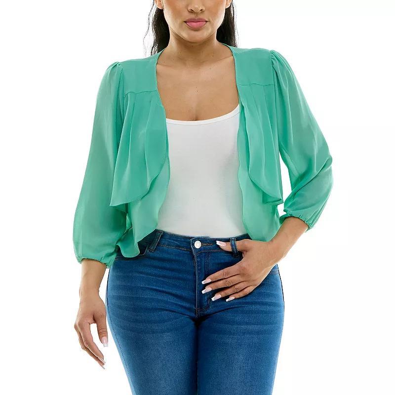 Womens Nina Leonard Chiffon Pleated Bolero Product Image