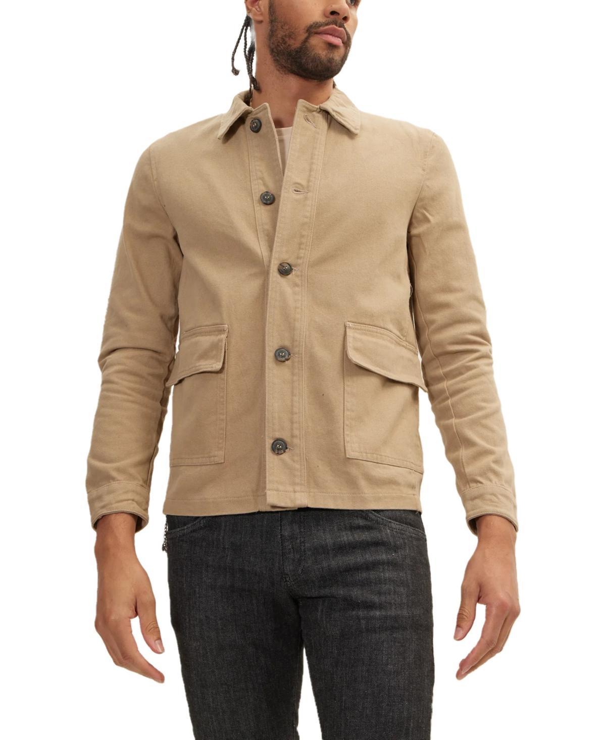 Ron Tomson Mens Modern Button-Up Cotton Jacket Product Image