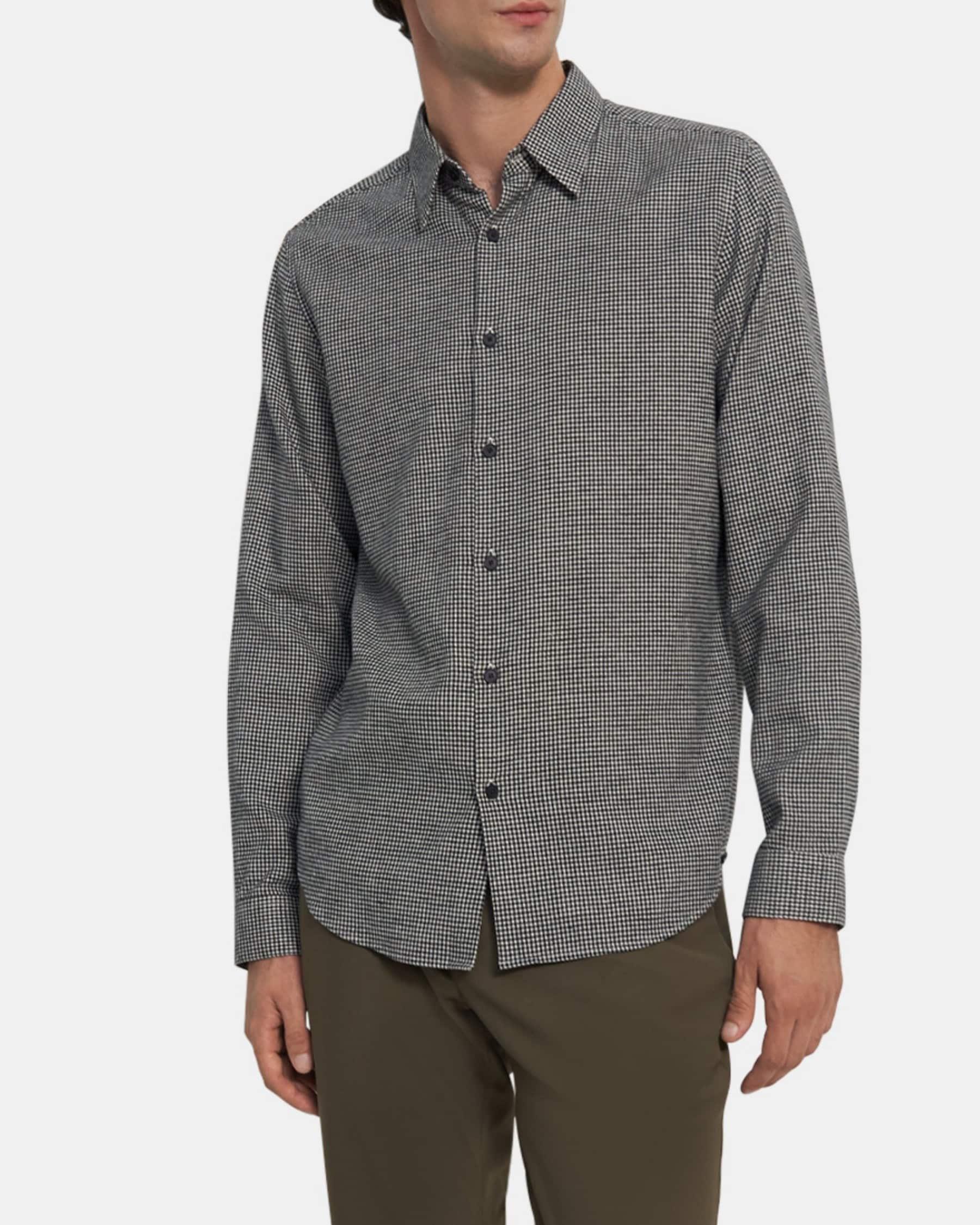 Standard-Fit Shirt in Overdyed Gingham Cotton Product Image