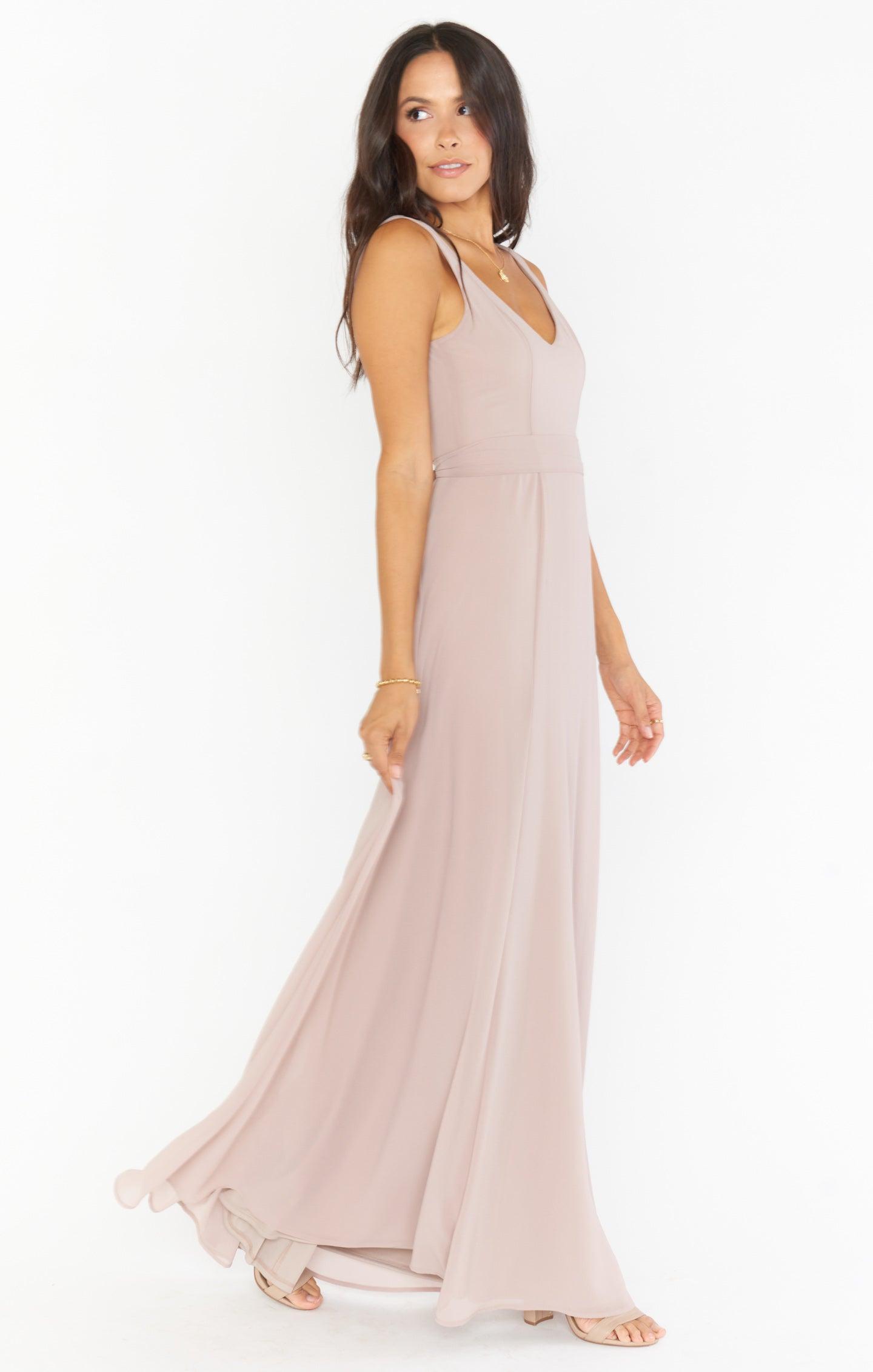 Jenn Maxi Dress ~ Soft Beige Chiffon Product Image