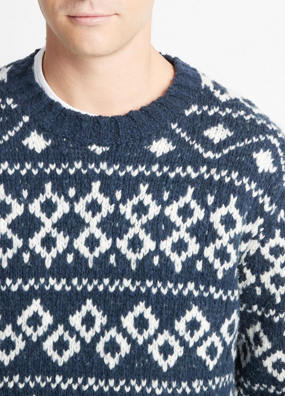 Fair Isle Wool-Blend Crew Neck Sweater Product Image