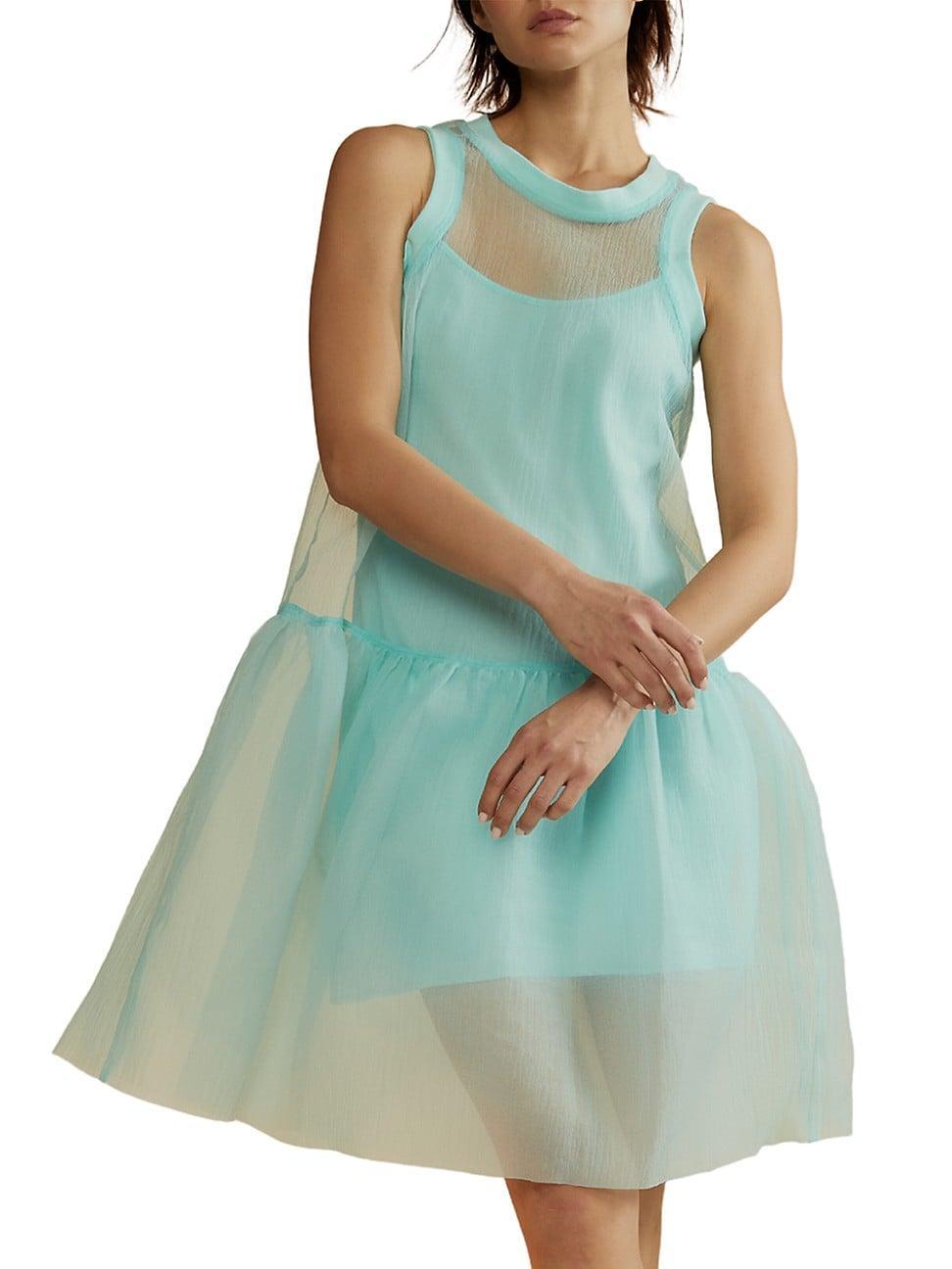 Womens Ruffle Hem Organza Minidress Product Image