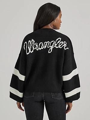 Women's Wrangler Logo Blouson Sleeve Cardigan | Women's JACKETS & OUTERWEAR | Wrangler® Product Image