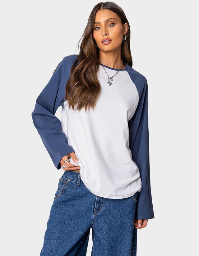 EDIKTED Oversized Raglan Long Sleeve Tee Product Image