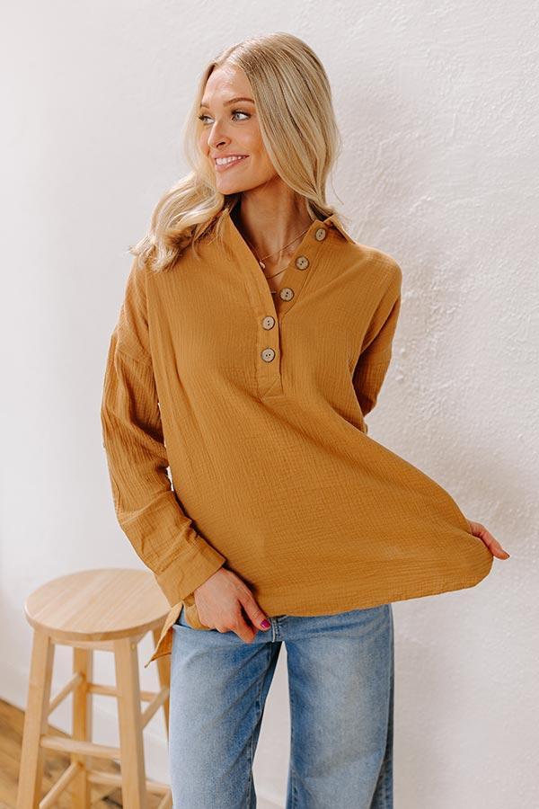 Cozy Reputation Shift Top in Khaki Product Image