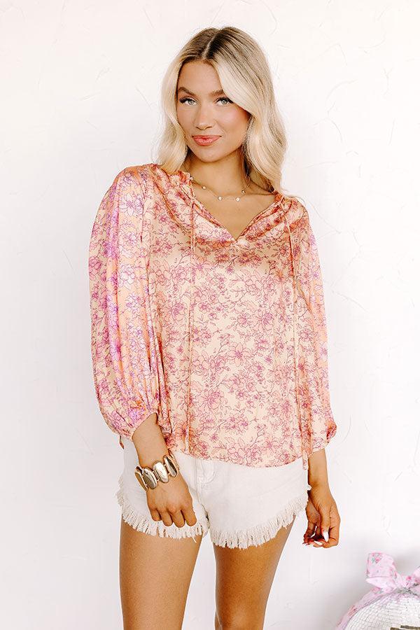 Serene Garden Satin Shift Top Product Image