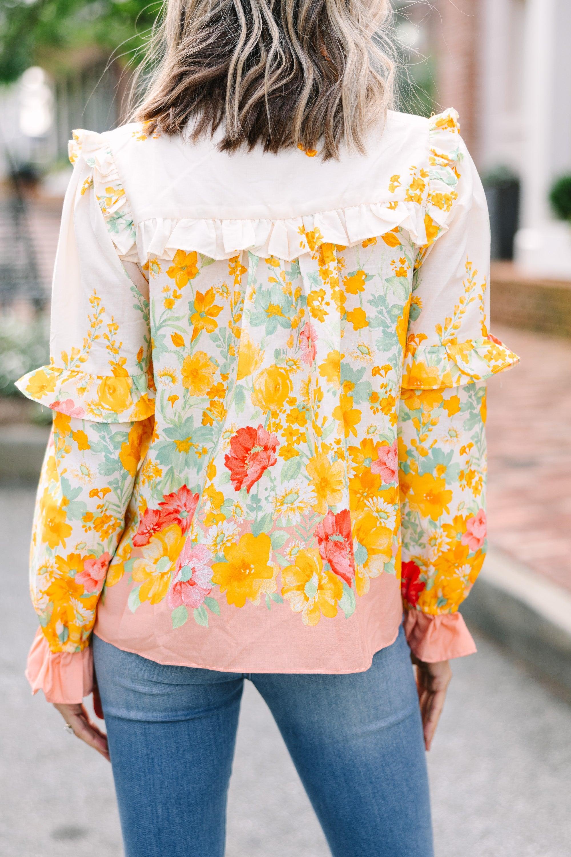 Feel The Joy Yellow Floral Blouse Female Product Image