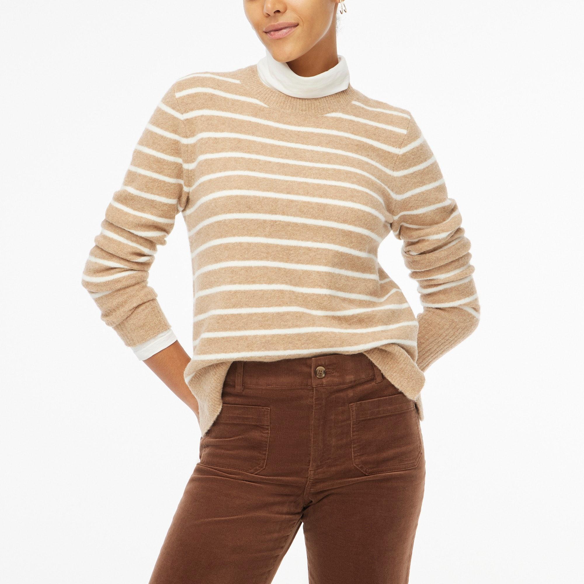 Striped crewneck sweater in extra-soft yarn Product Image