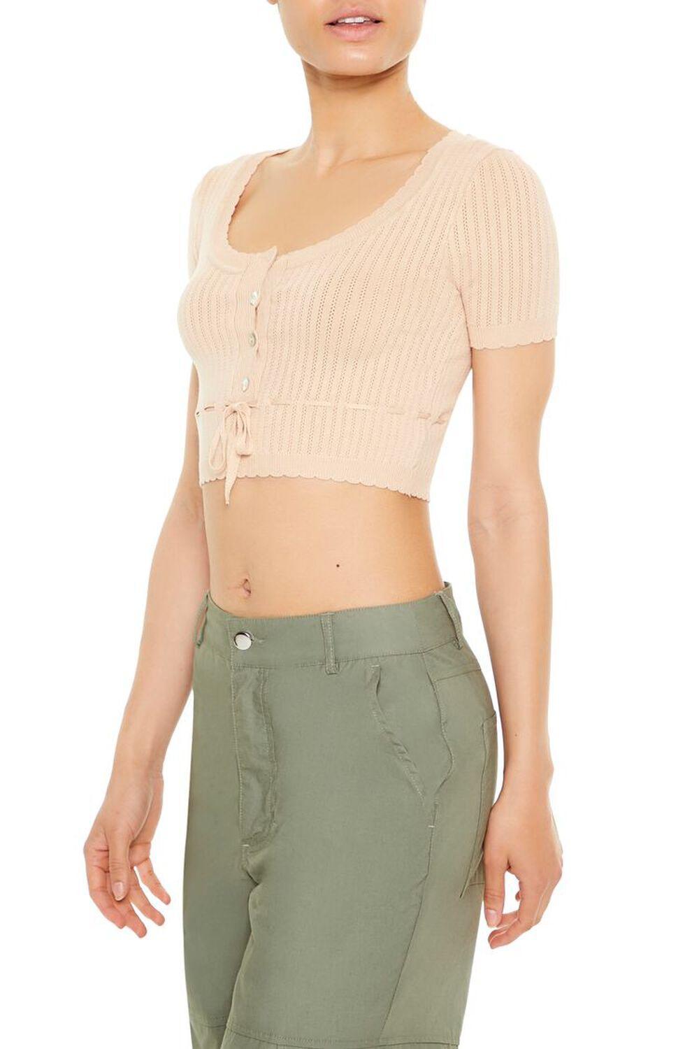 Sweater-Knit Ribbon Crop Top | Forever 21 Product Image