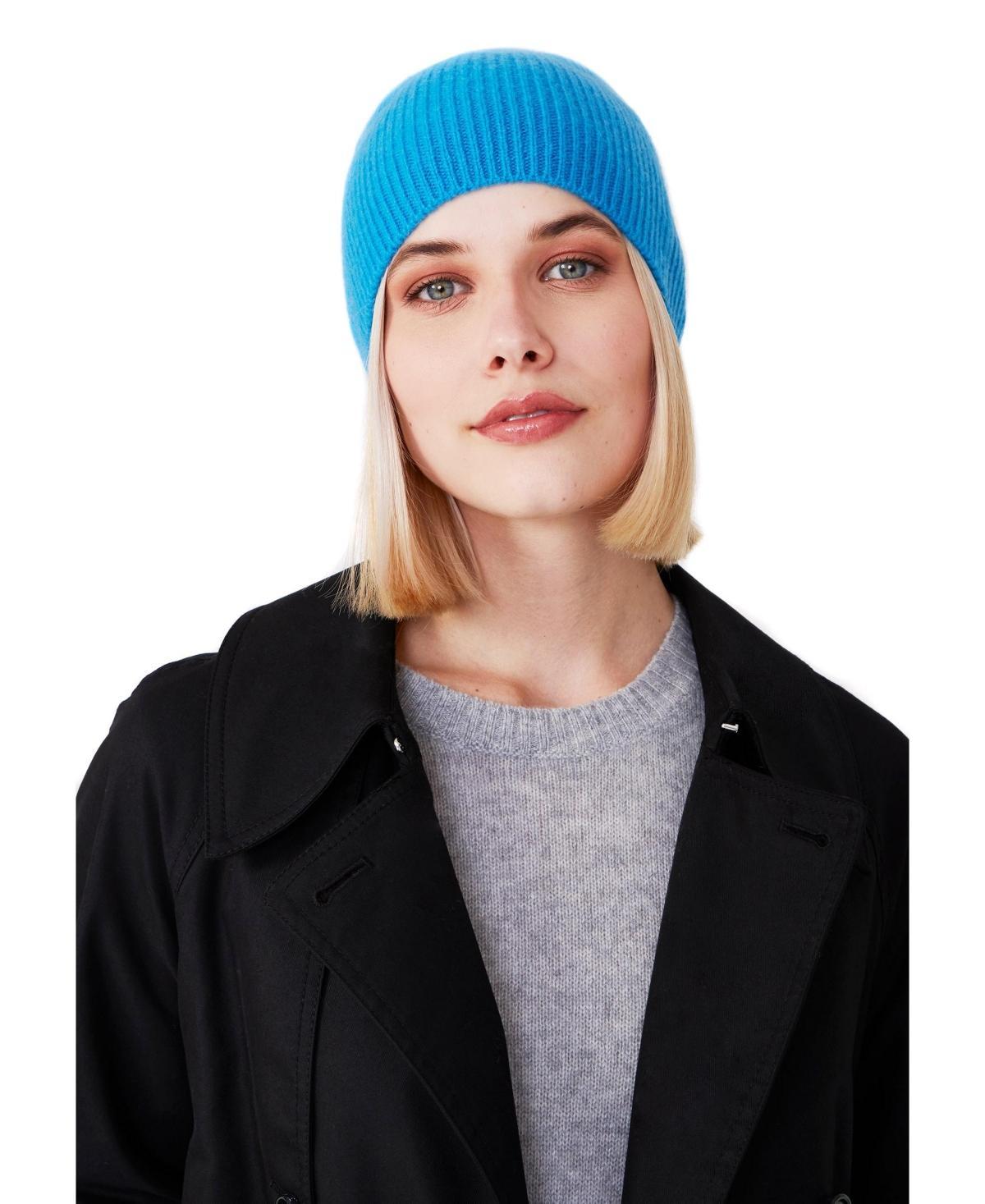 Style Republic Womens 100% Pure Cashmere Fully Ribbed Beanie Product Image