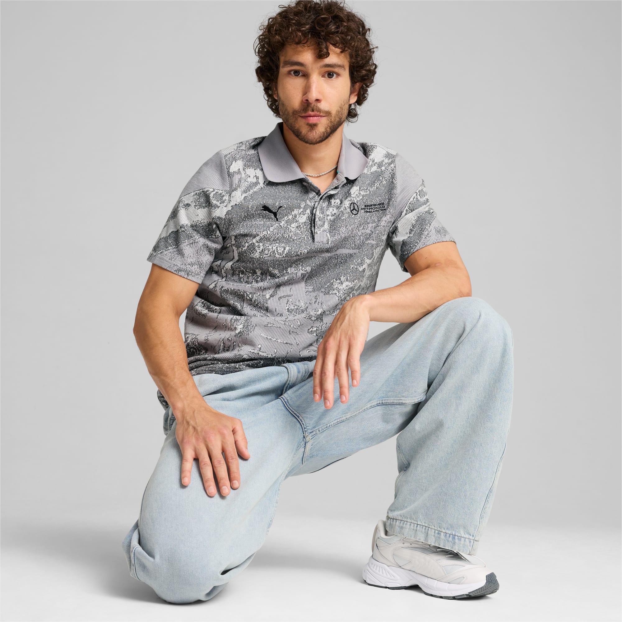 Mercedes-AMG Petronas F1® Men's Jacquard Polo Product Image