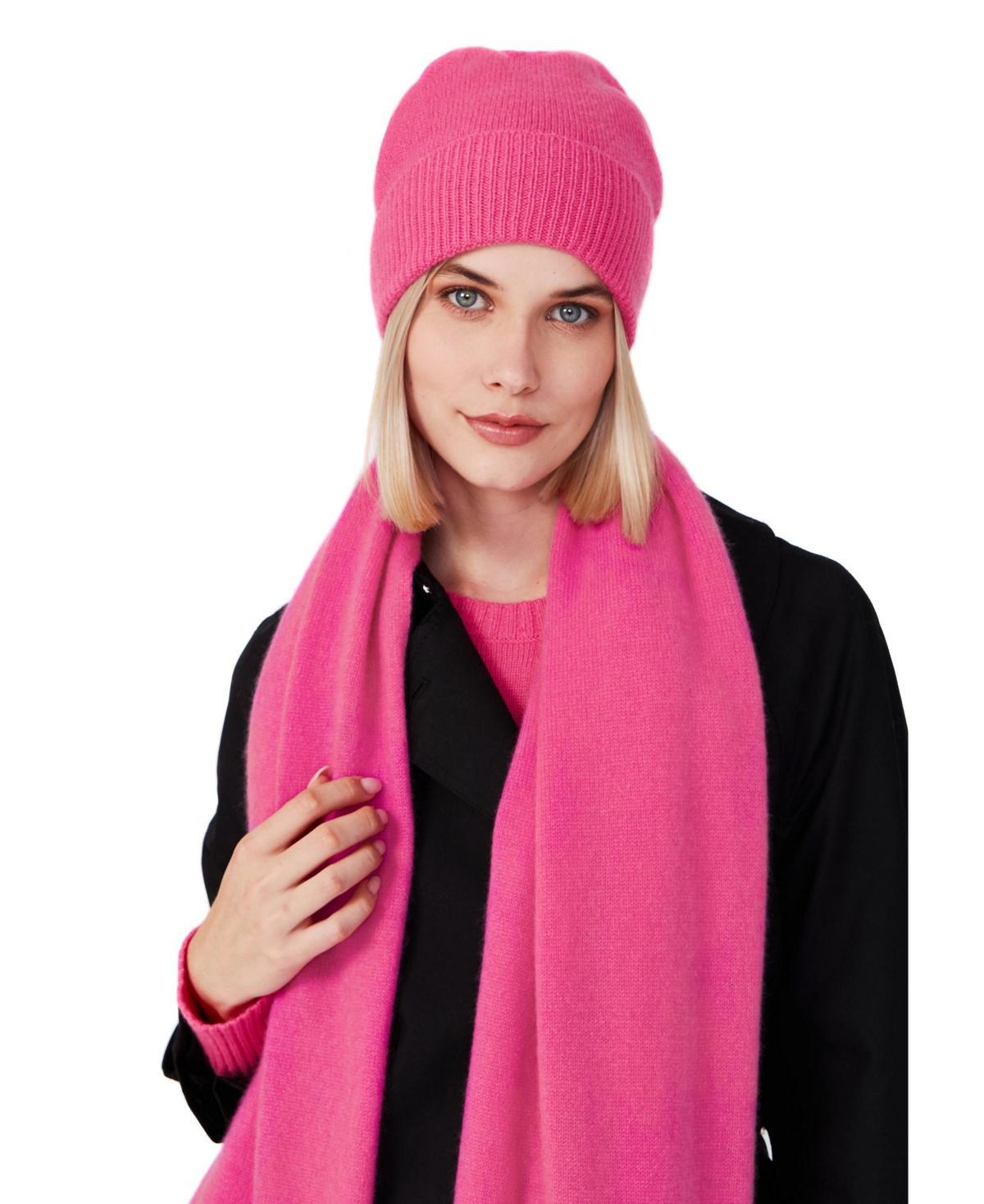 Style Republic 100% Pure Cashmere Womens Ribbed Cuff Beanie Product Image