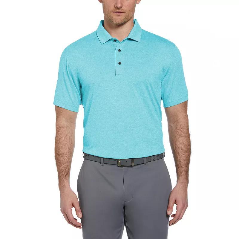 Mens Grand Slam Regular Fit Self Collar Heather Golf Polo Medium Green Grey Product Image