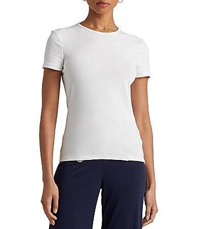 Lauren Ralph Lauren Cotton-Blend T-Shirt Women's T Shirt Product Image