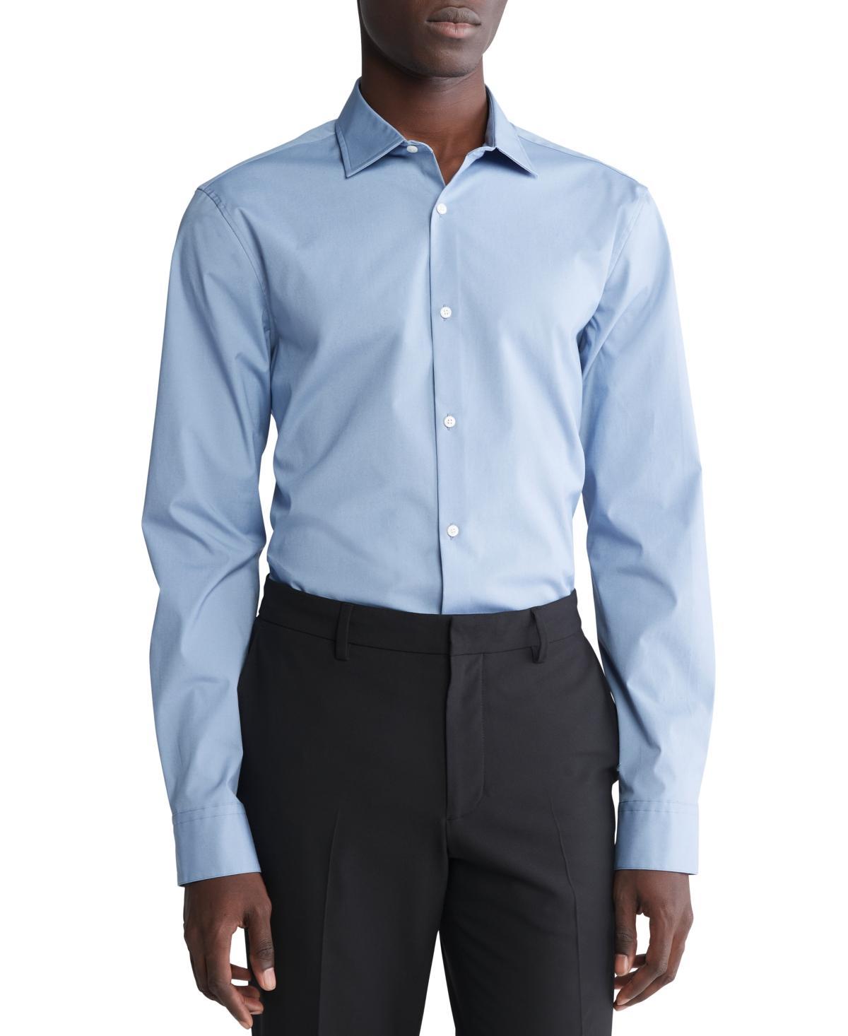 Calvin Klein Mens Slim Fit Supima Stretch Long Sleeve Button-Front Shirt Product Image