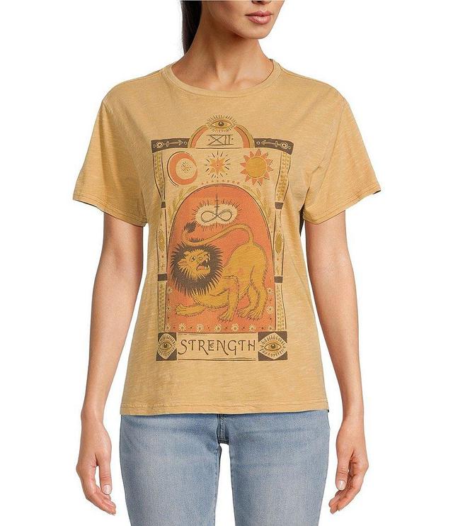 Lucky Brand Strength Lion Graphic Crew Neck Short Sleeve Tee Shirt Product Image