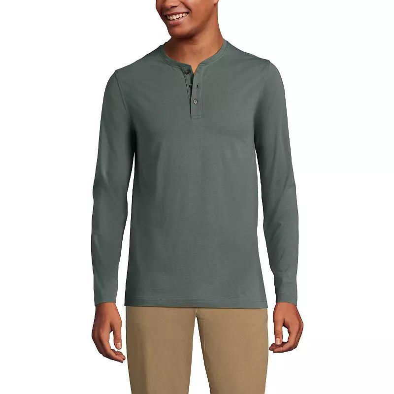 Mens Lands End Supima Jersey Henley Top Product Image