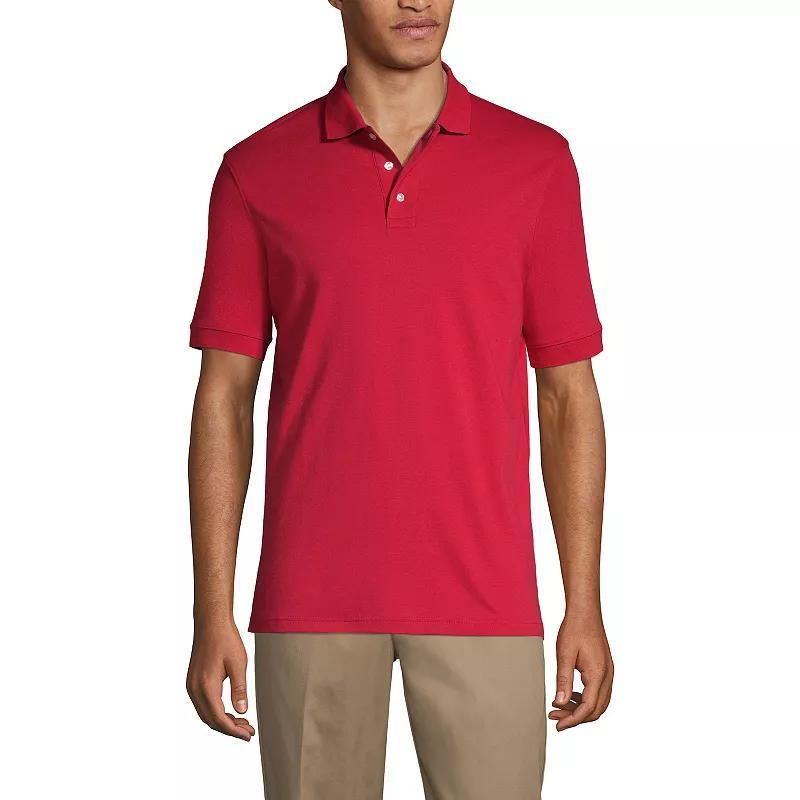 Lands End School Uniform Mens Short Sleeve Interlock Polo Shirt Product Image