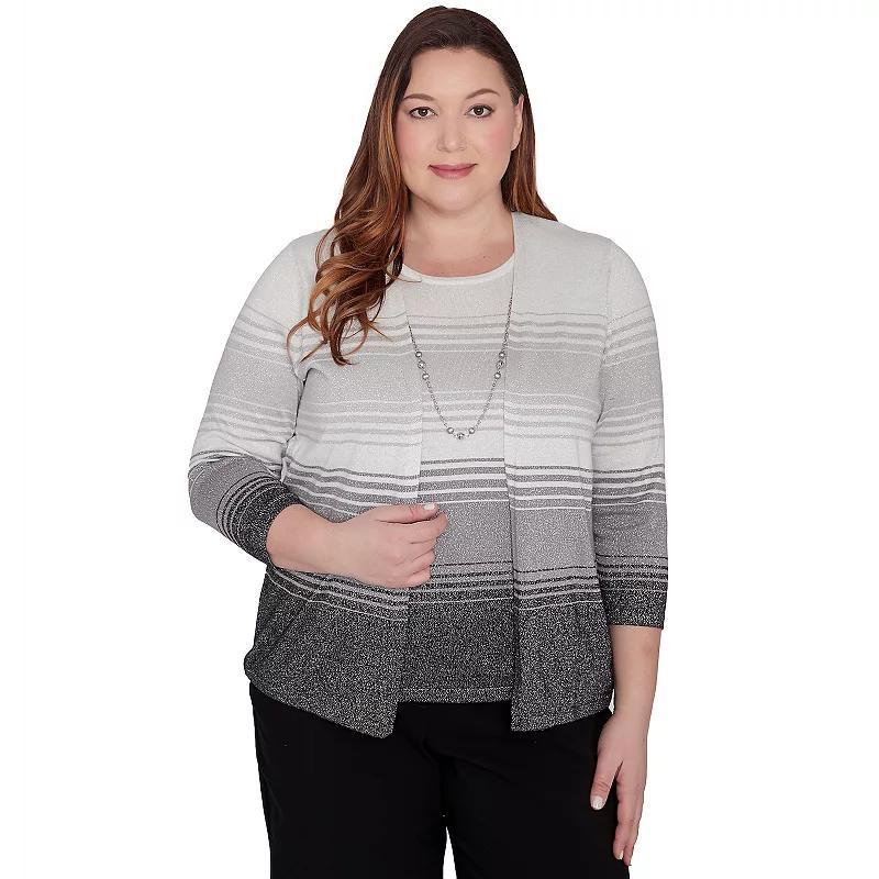 Plus Size Alfred Dunner Ombre Striped Top, Womens Product Image