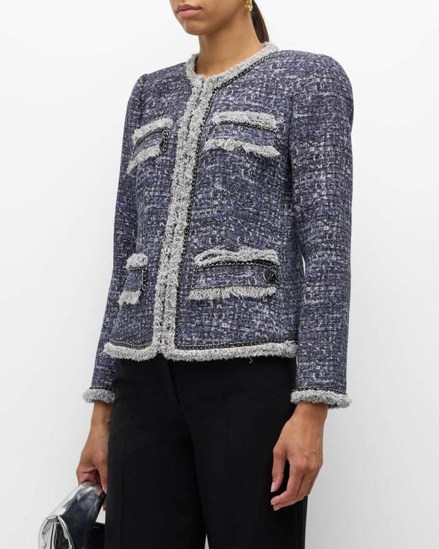 Keaton Chain-Trim Fringed Tweed Jacket Product Image