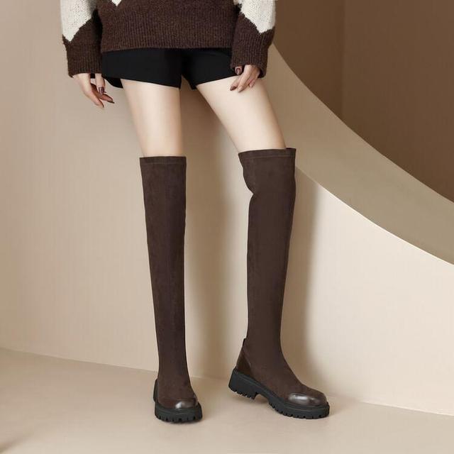 Platform Plain Over the Knee Boots Product Image