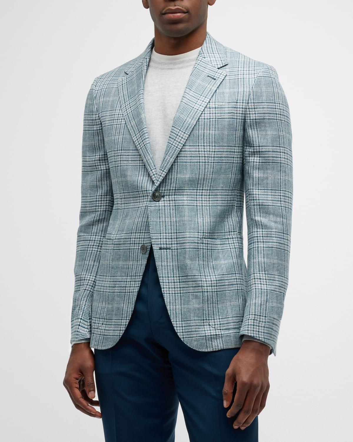 Mens Glen Plaid Linen & Wool Blazer Product Image