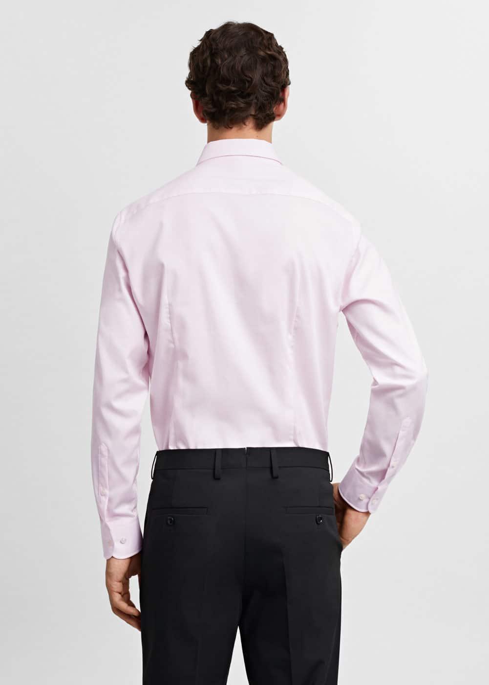 Mango Mens Micro-Stripe Twill Dress Shirt Product Image