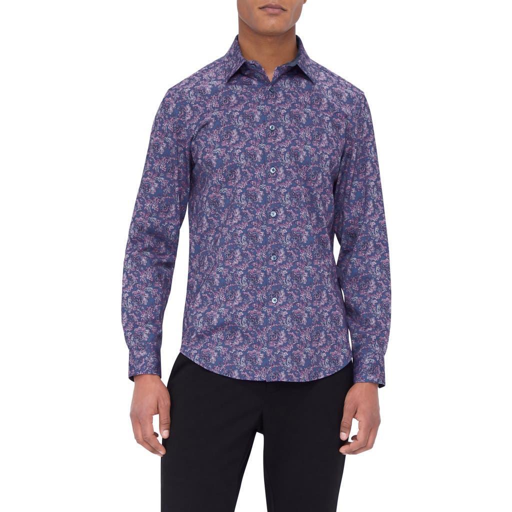 BUGATCHI Jimmy Ooohcotton® Floral Button-up Shirt In Magenta Product Image