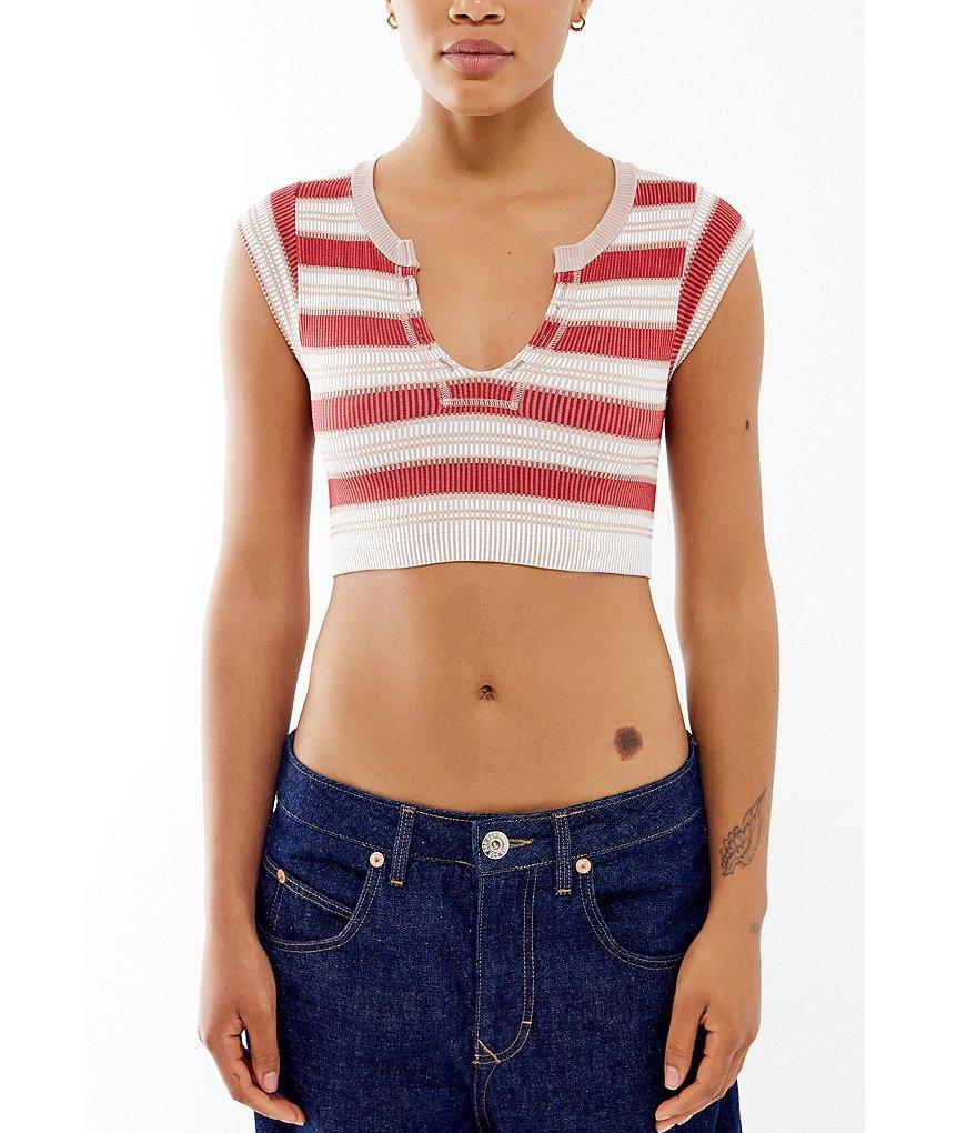 BDG Urban Outfitters Going For Gold Short Sleeve Striped Top Product Image