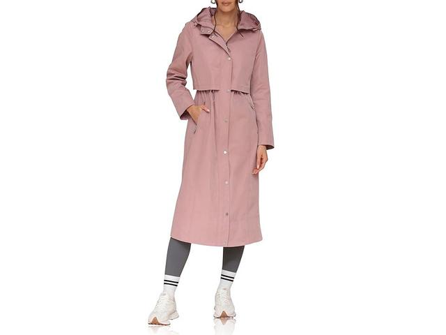 Avec Les Filles Hooded Maxi Rain Anorak (Rose) Women's Coat Product Image