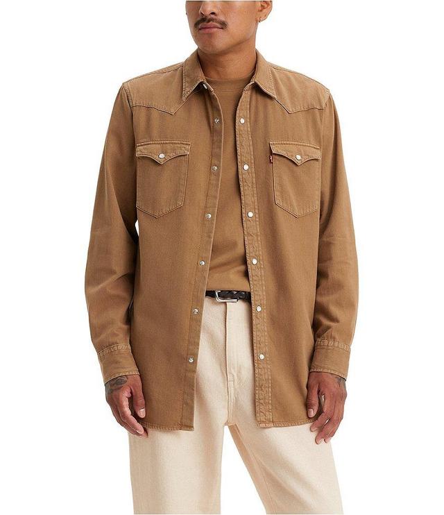 Levi's® Classic-Fit Point Collar Long Sleeve Solid Western Shirt Product Image