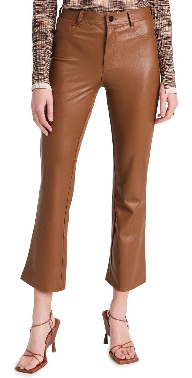 PAIGE Claudine Faux Leather Flare Leg Ankle Pants Product Image