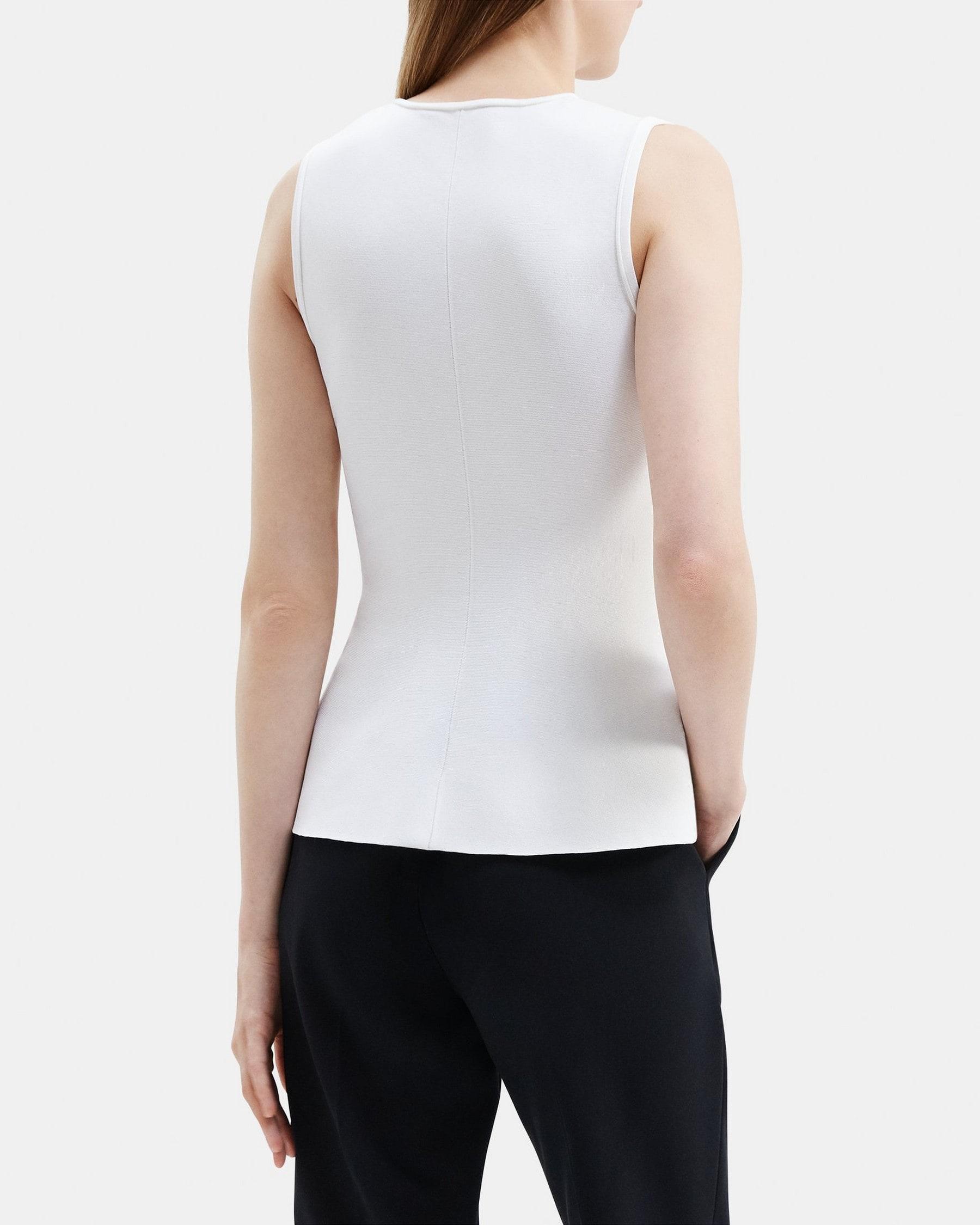 Sleeveless Peplum Top in Compact Stretch Knit Product Image