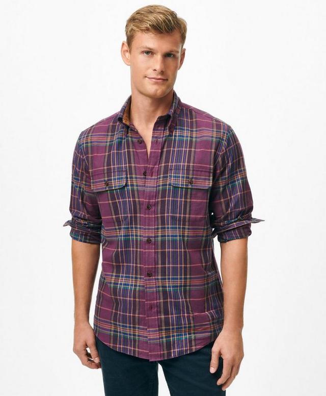 Cotton-Cashmere Sport Shirt in Plaid Flannel Product Image