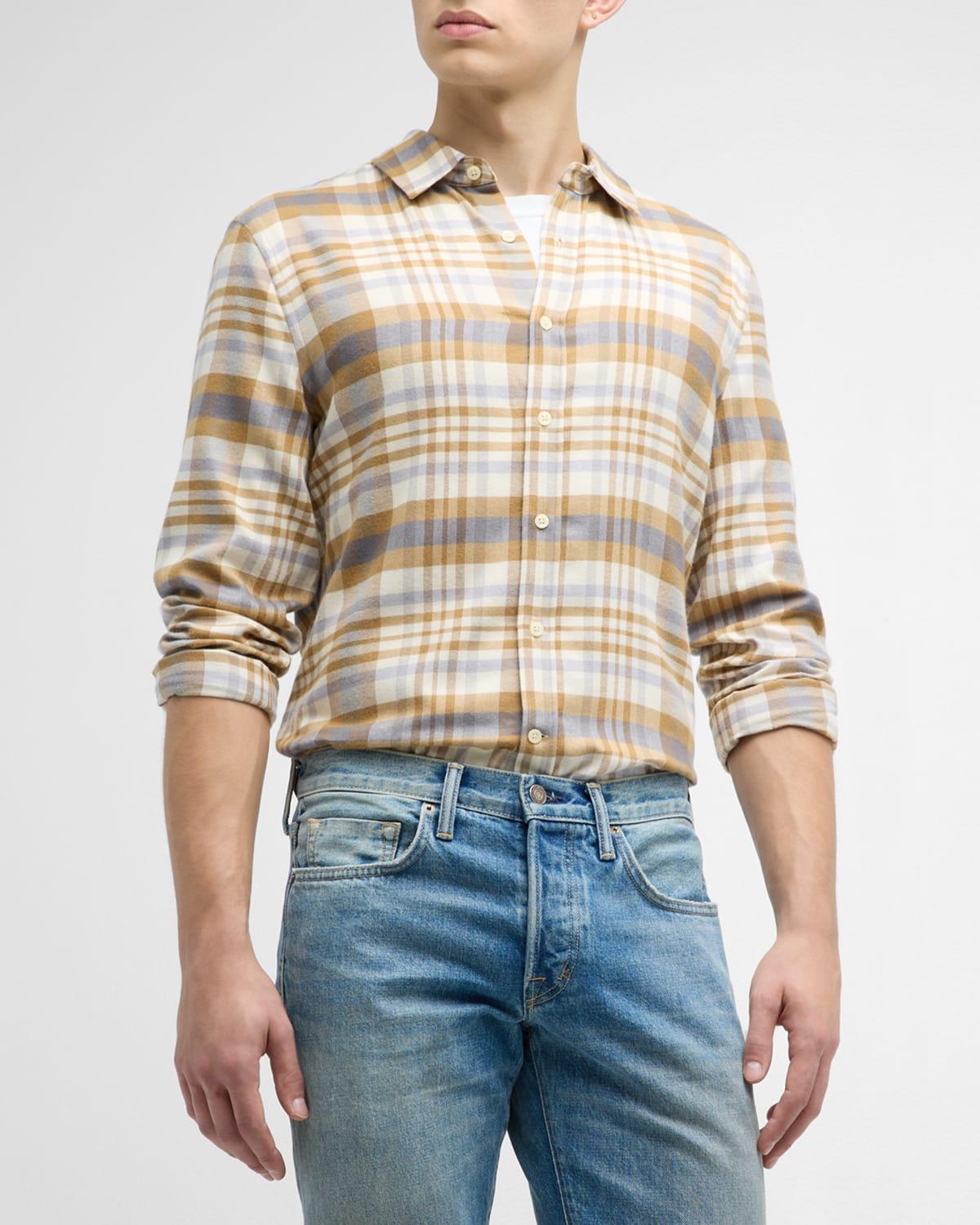 Mens Oliver Plaid Flannel Button-Front Shirt Product Image