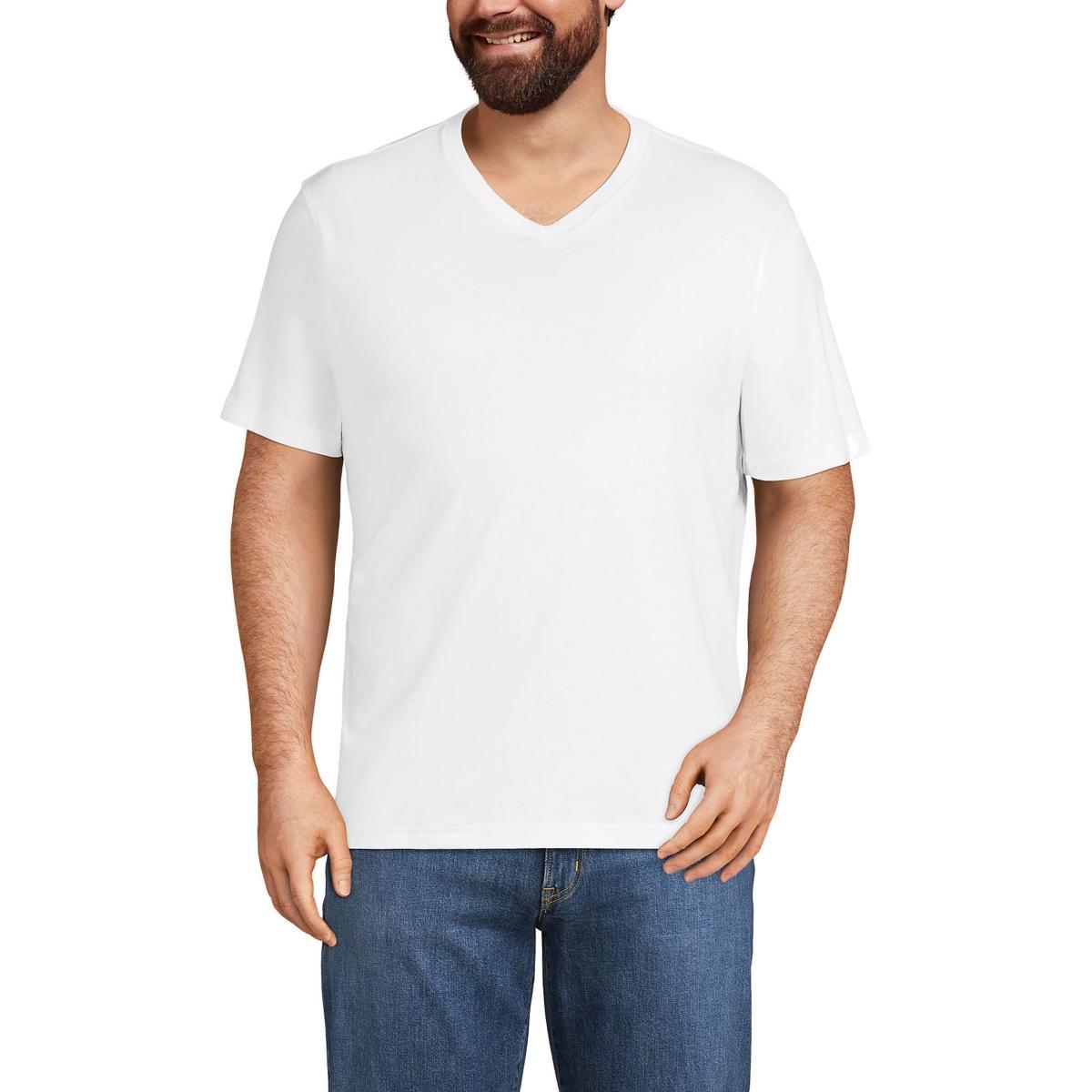 Lands End Big & Tall Super-t Short Sleeve V-Neck T-Shirt Product Image