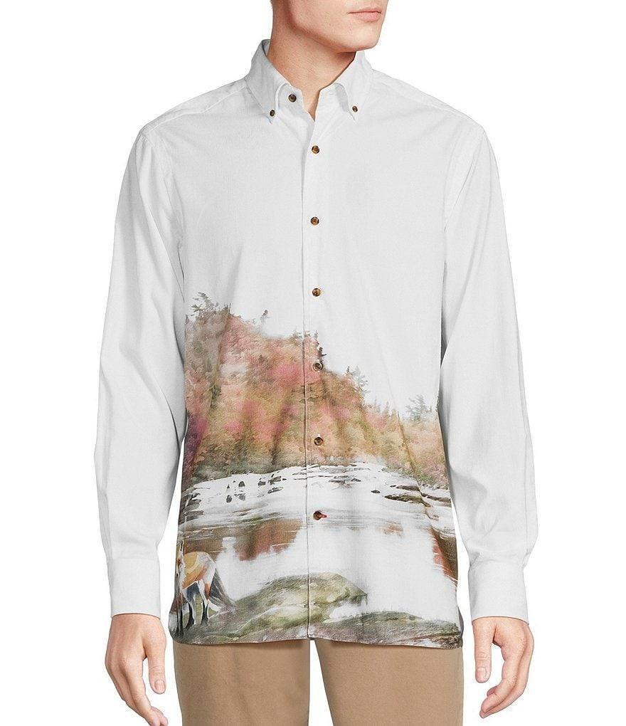 Cremieux Blue Label Down East Collection Landscape Print Long-Sleeve Woven Shirt Product Image