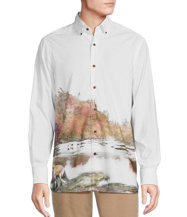 Cremieux Blue Label Down East Collection Landscape Print Long-Sleeve Woven Shirt Product Image