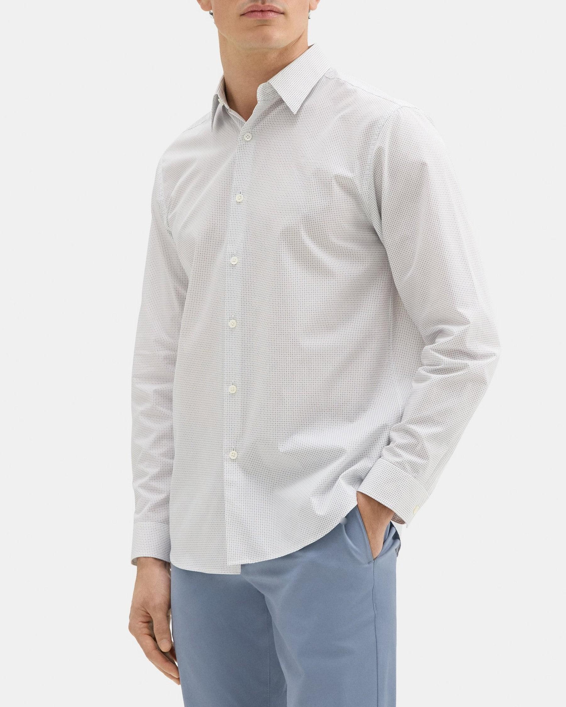 Standard-Fit Shirt in Polka Dot Cotton Product Image