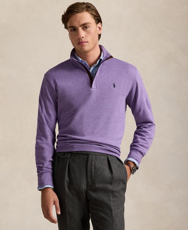 Mens Cotton Long-Sleeve Quarter-Zip Sweater Product Image